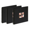 Lot de 3 albums traditionnels à spirals Fun noir Walther  pour 200 photos 10x15