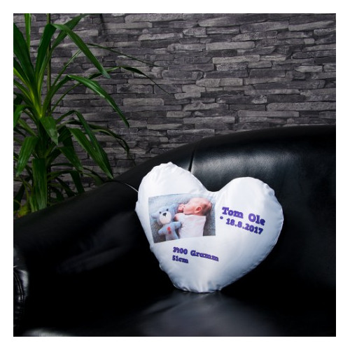 Coussin photo coeur personnalisable