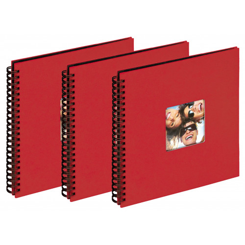 Lot 3 albums traditionnels spirales Fun rouge page noire 200 photos 10x15