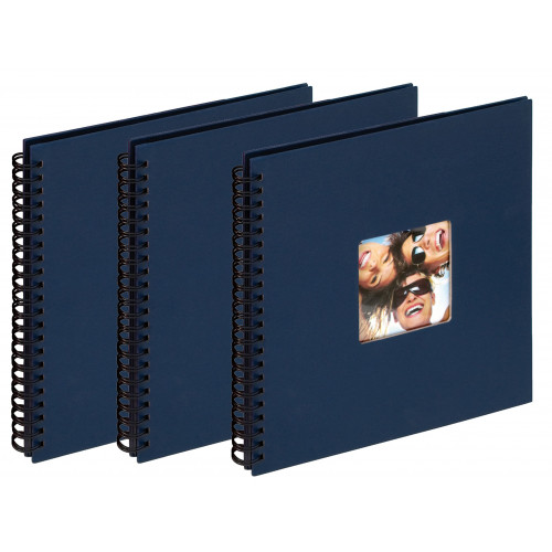 Lot 3 albums traditionnels spirales Fun bleu page noire 200 photos 10x15