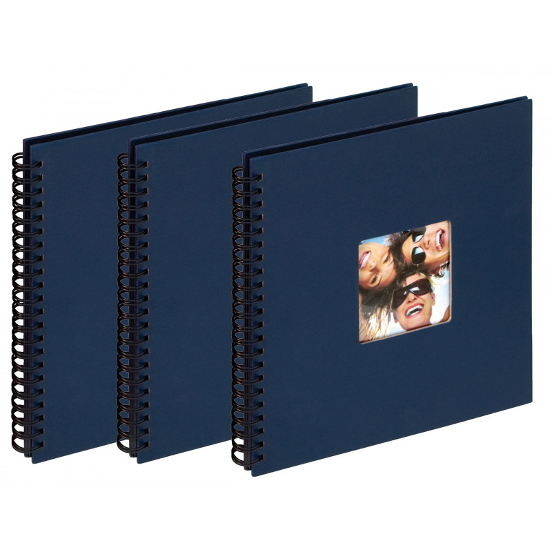 Lot 3 albums traditionnels spirales Fun bleu page noire 200 photos 10x15