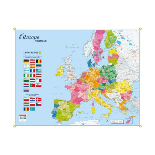 Carte murale plastifiée effaçable Bouchut L'Europe Politique 84,5 x 66 cm