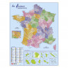 Carte murale plastifiée effaçable Bouchut La France Administrative 84,5 x 66 cm