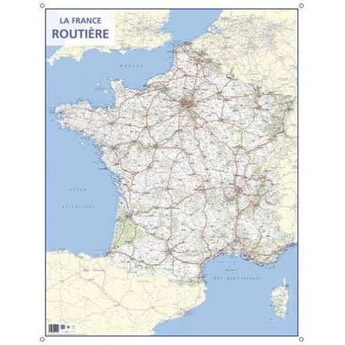 Carte murale plastifiée effaçable Bouchut La France Routière 84,5 x 66 cm