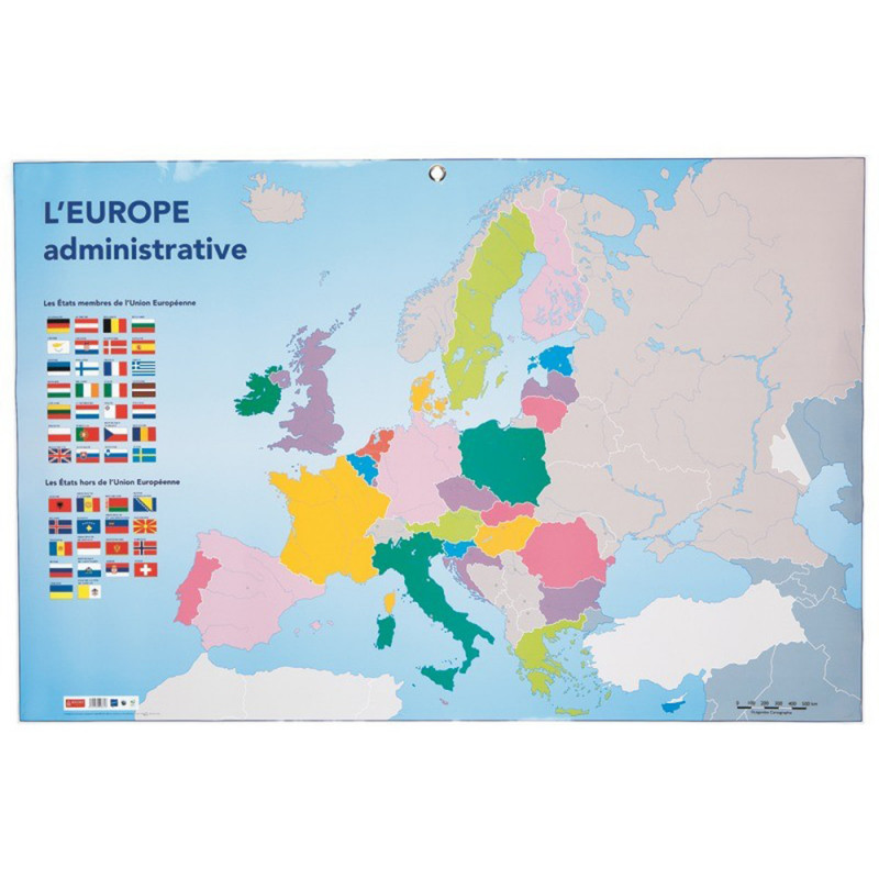 Carte muette Bouchut l'Europe Administrative effaçable 80 x 120 cm