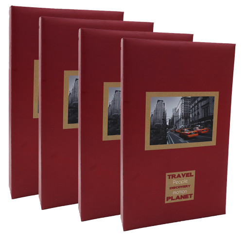 Lot de 4 albums photo Voyages bordeaux 300 pochettes 11X15 second choix