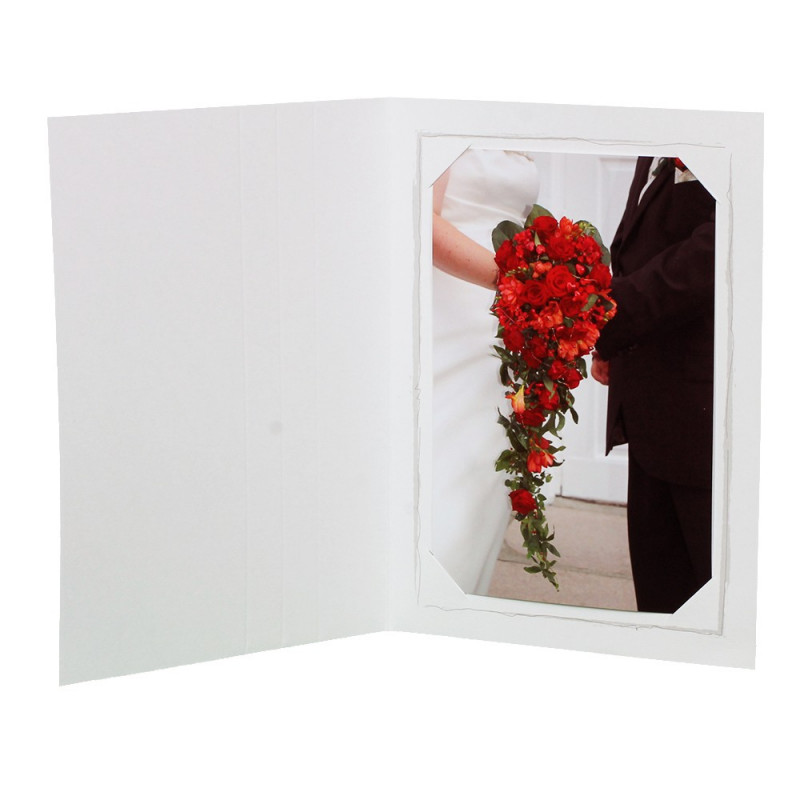 Lot de 11 cartonnages photo blanc Fusain 9x3-10x15 cm